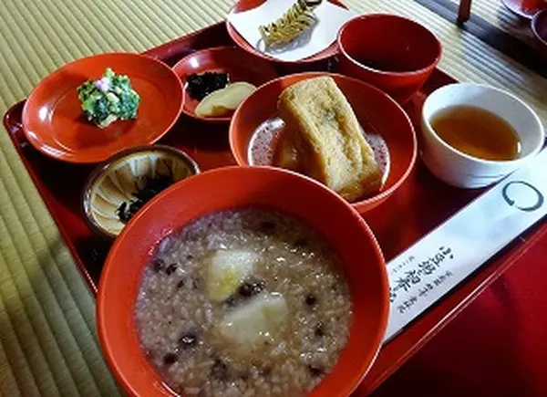 小豆粥と精進料理
