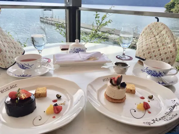 チョコレートケーキとイチジクのムースケーキ