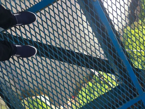 飛び降りる所