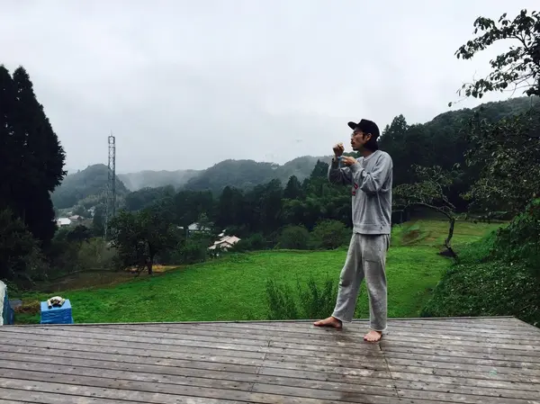 ベランダでシャボン玉✨