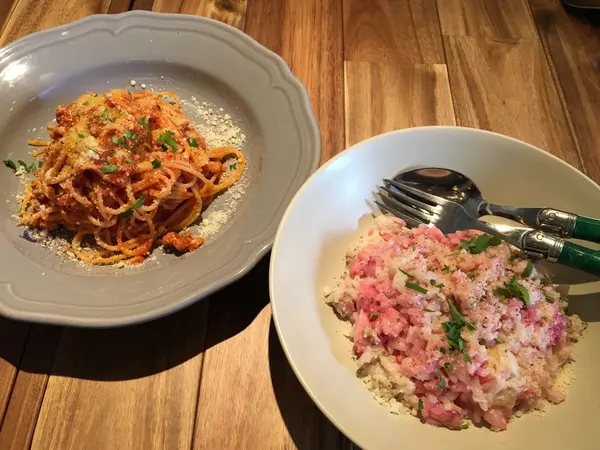 トリッパのパスタとトリッパのリゾット