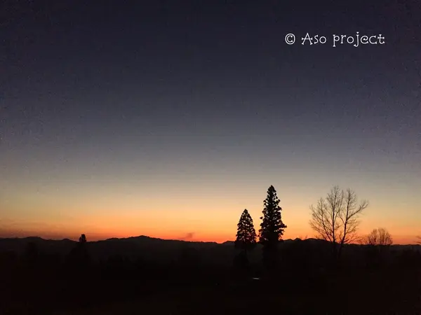 カフェから見える夕焼け