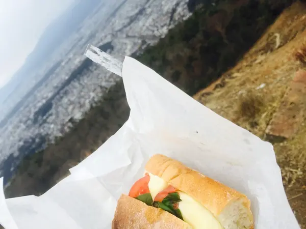 山頂でお昼