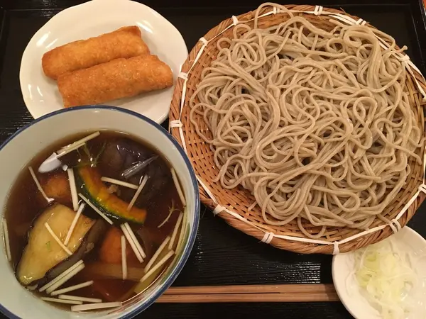 涼野菜と鶏つくねのつけ汁そばのセット ￥1,000