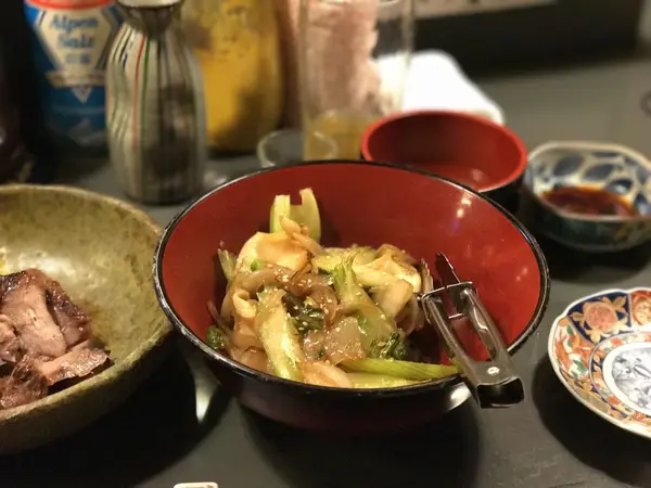 つぶとセロリの柚子胡椒いため