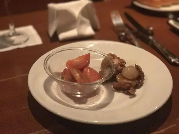 小玉ネギとタコのナンプラーとフルーツトマト