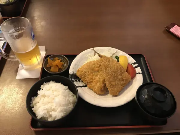 アジフライとご飯セット♪