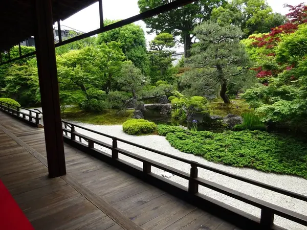 新緑の美しい庭園