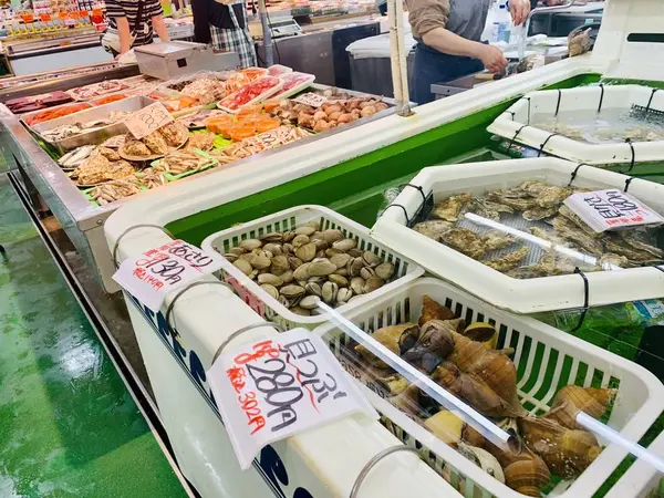 新鮮な魚介類