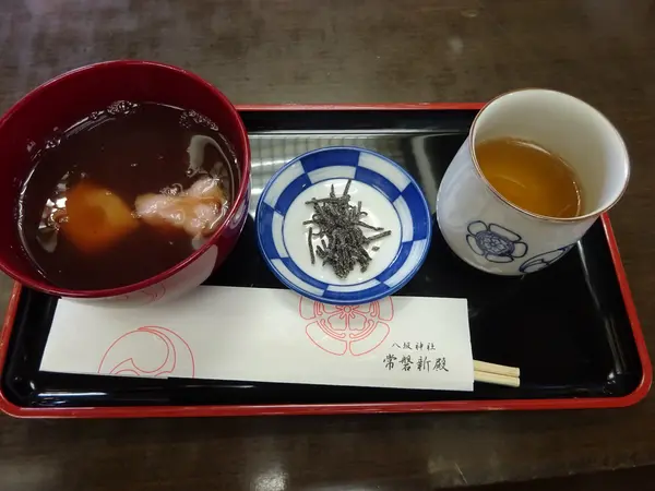 ティールームの厄除けぜんざい