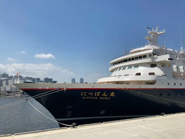 すぐ前には大きな船が停まってました