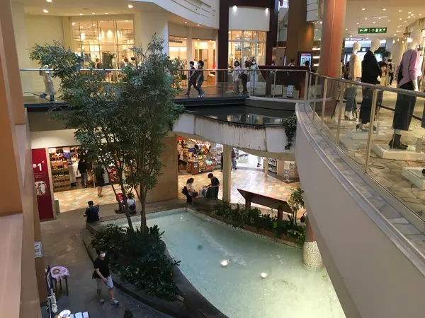 水を配した館内