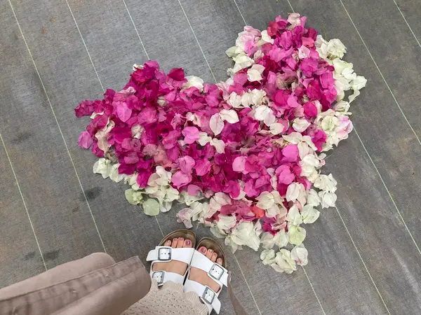 花びらでハート