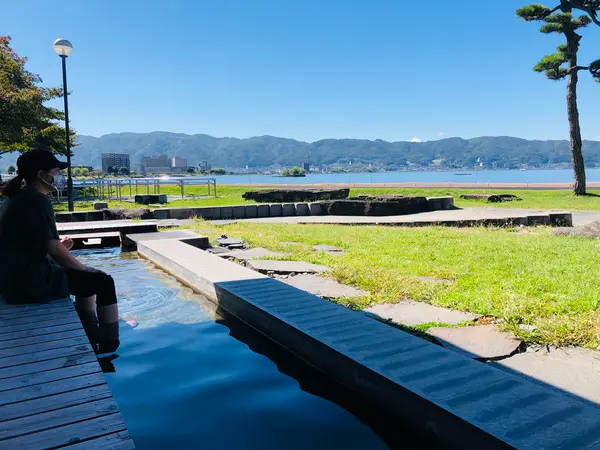 足湯♨️でひと息