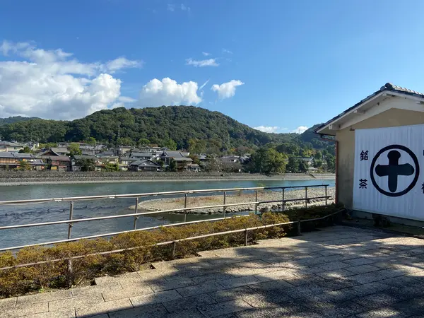 川を見ながら