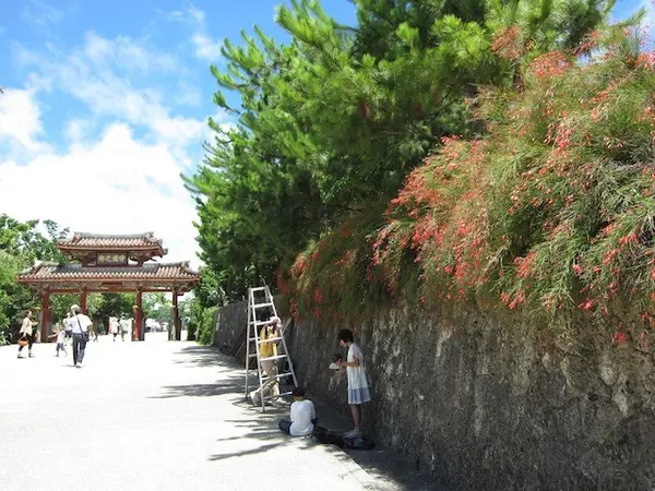 門前。