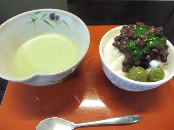 お抹茶とクリームぜんざいのセット