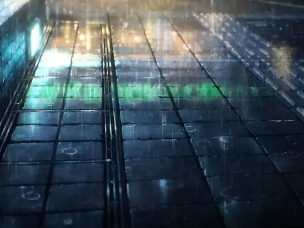 雨のタイル