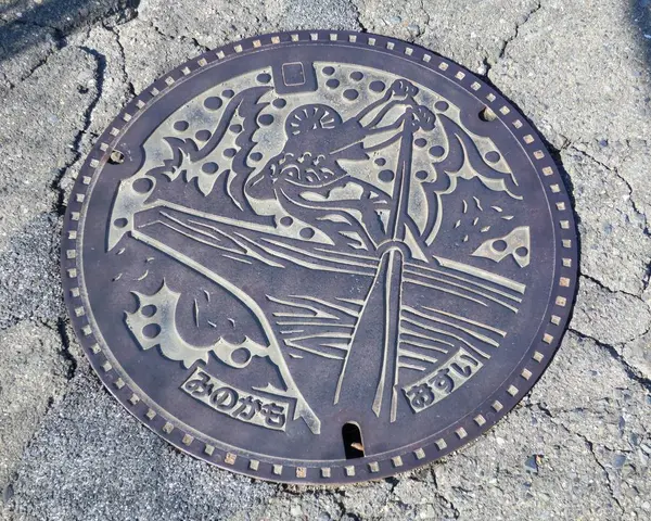 入口外にあったマンホール