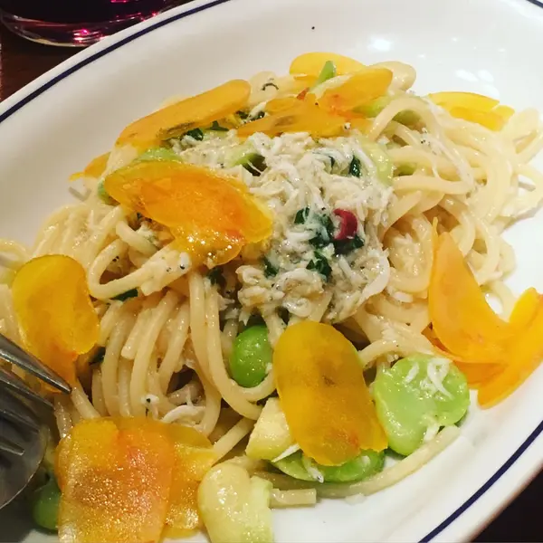 カラスミとしらすのパスタ♡ピザもパスタも美味しいです🍝