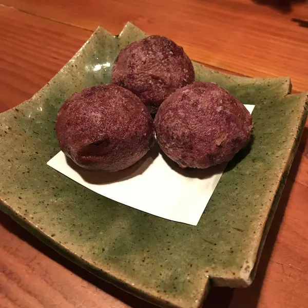 ⚫︎ 紅芋のニラ詰め揚げまんじゅう
