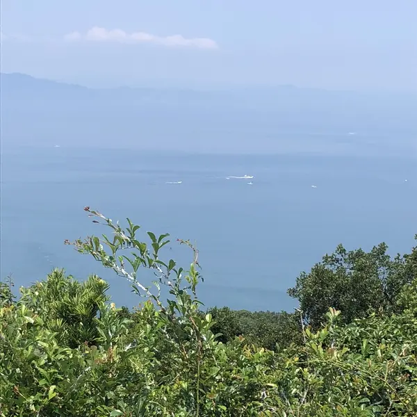ぼんやり見えるのは本土？