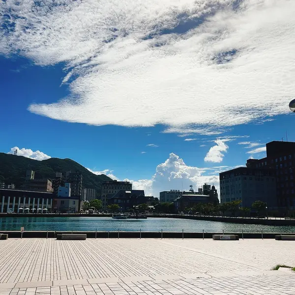 親水広場から見た港の風景