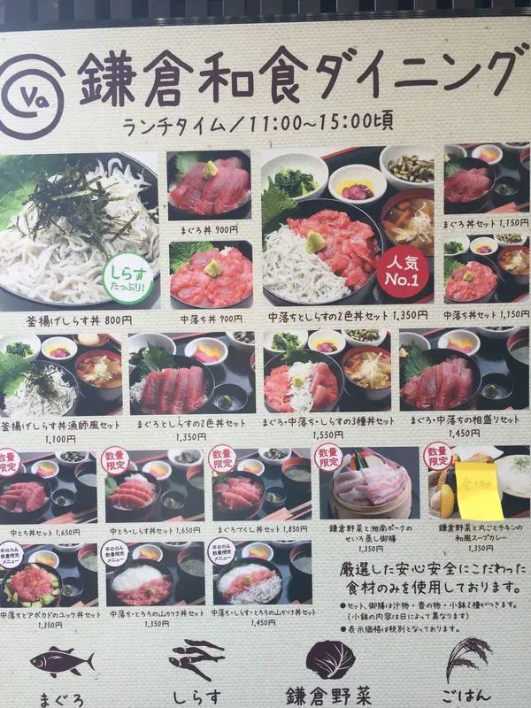 外に張ってあるメニュー