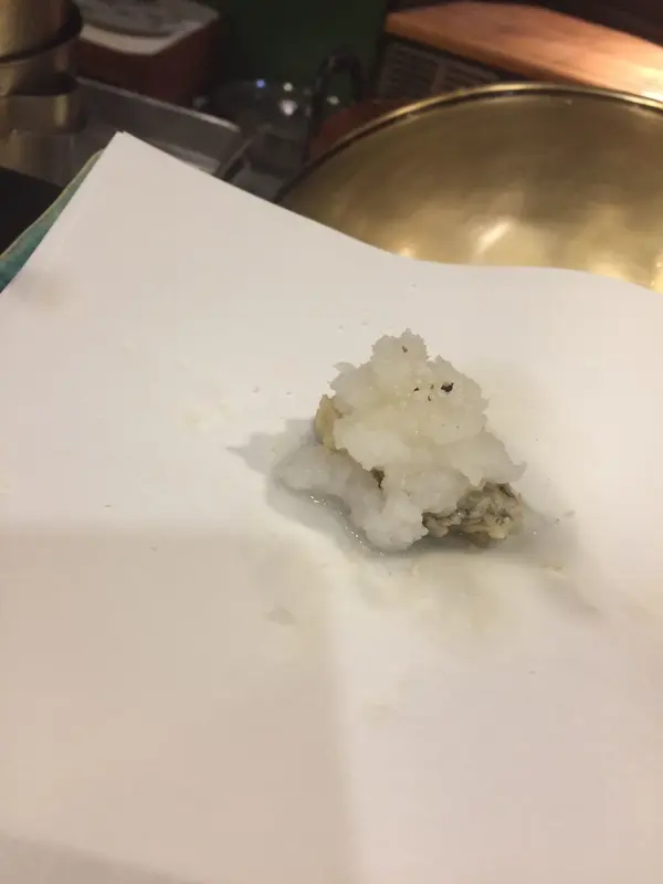 牡蠣の天麩羅あらおろしとトリュフ塩
