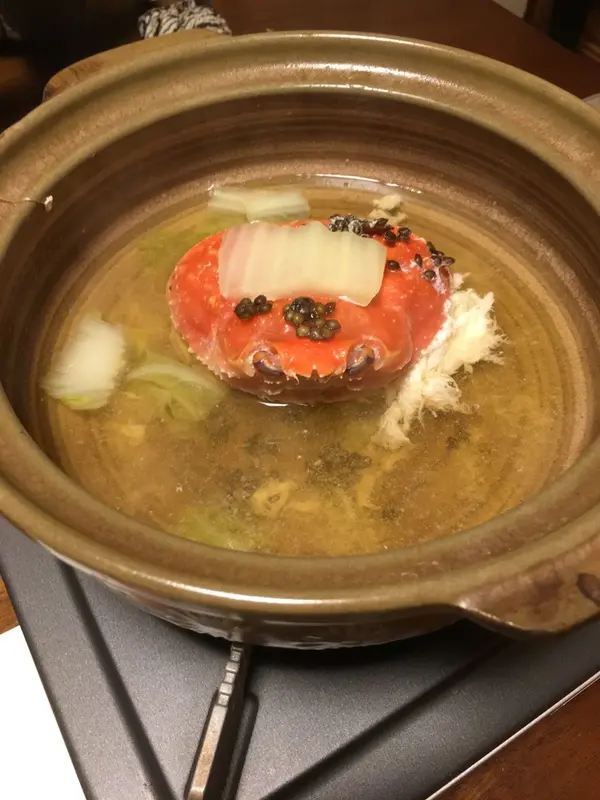 最後の〆はカニ雑炊