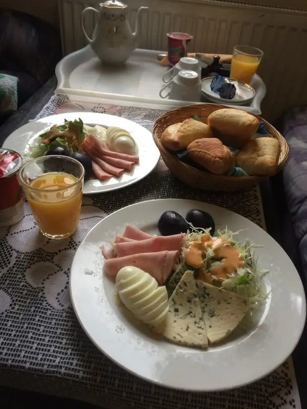 ある日の朝ごはん。毎日とても美味しい朝ごはんを用意してくださいます♪