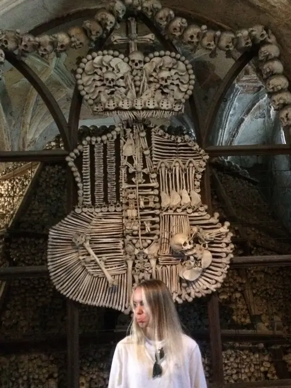 骨で作られた、シュヴァルツェンベルク家の紋章。