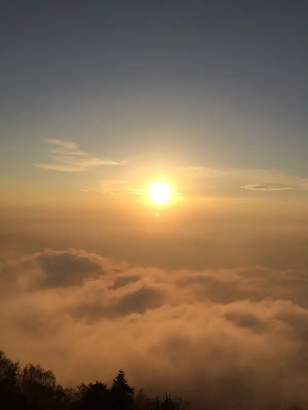 目線で夕陽が沈んで行きますよー