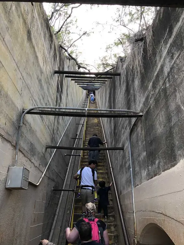 右手に急階段