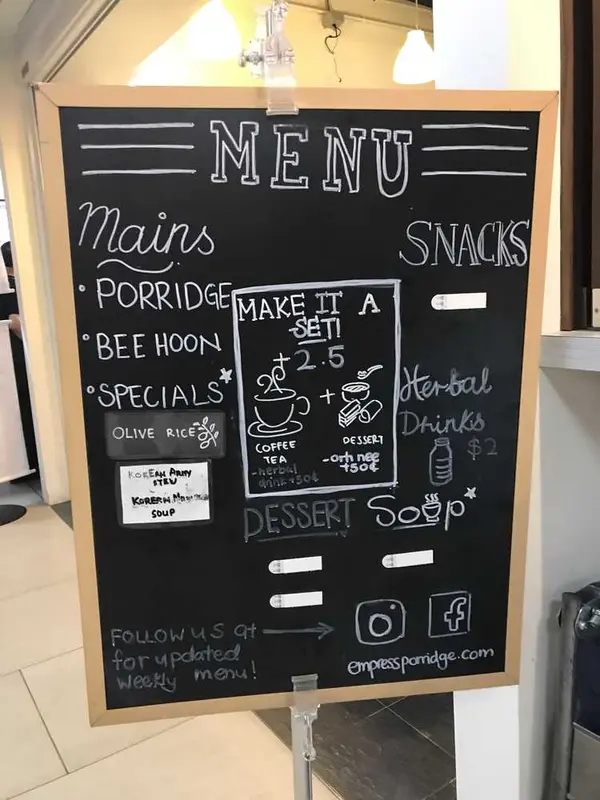 Daily menu