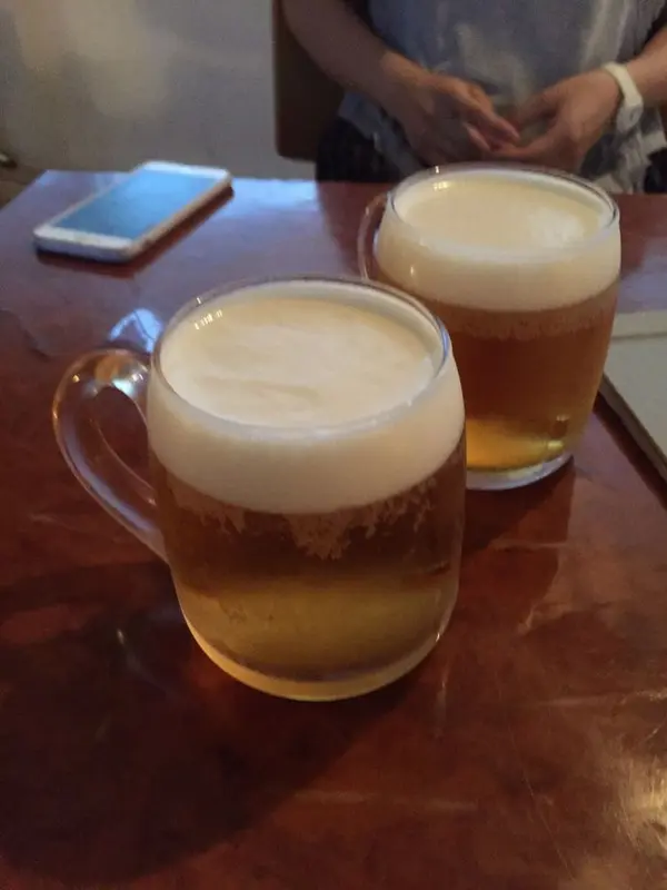 ビールで乾杯
