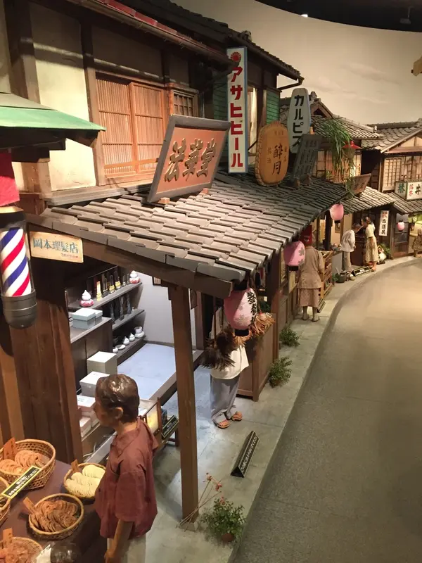 帝釈天参道の街並みのジオラマ