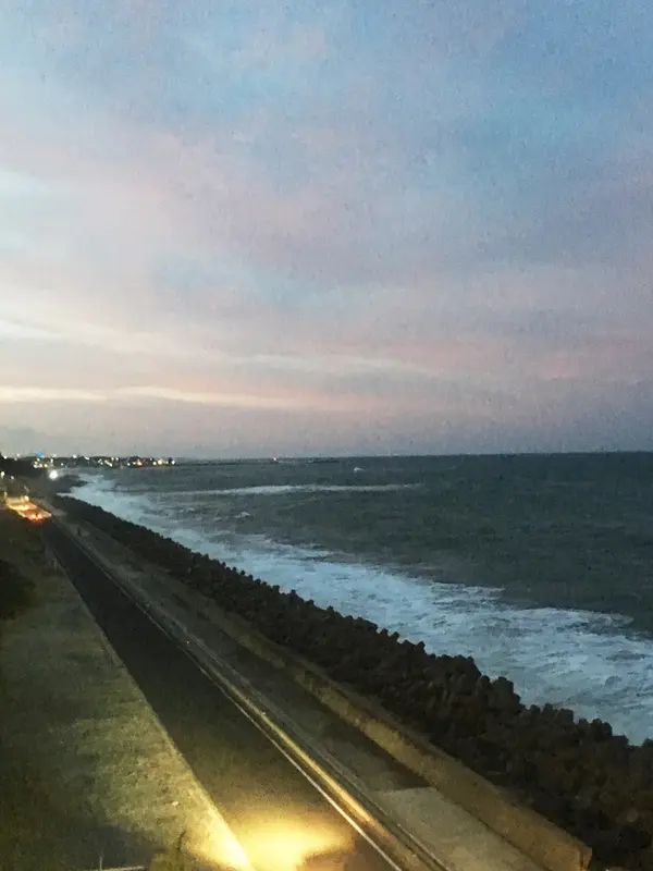 海側の部屋から見える夕焼け