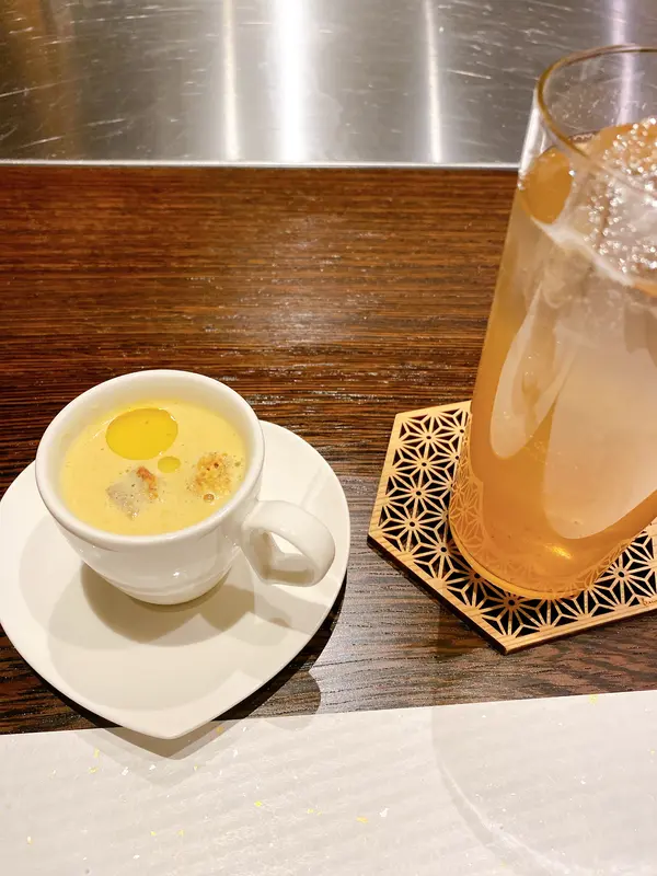 梅酒ソーダ割り と ﾎﾟﾀｰｼﾞｭｶﾚｰ風味
