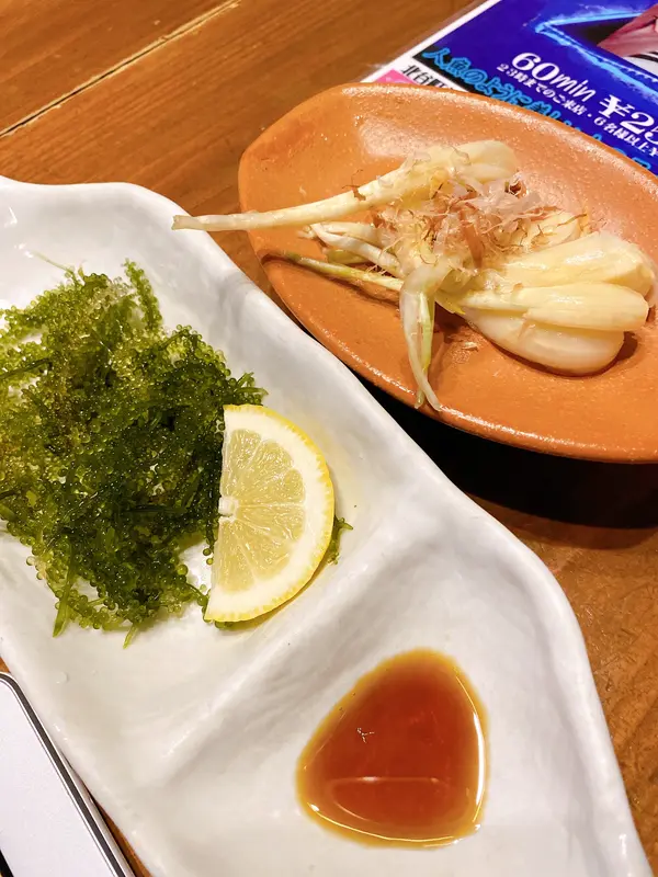 島らっきょうと海ぶどう