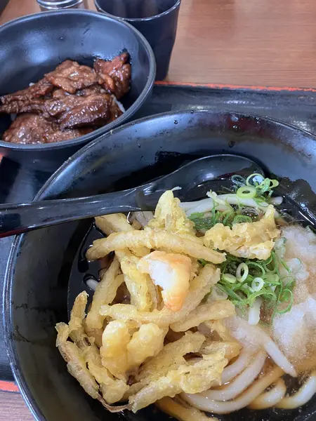 ゴボ天ぶっかけとステーキ丼セット