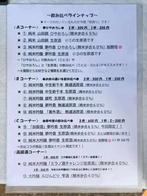 25年秋のラインナップ