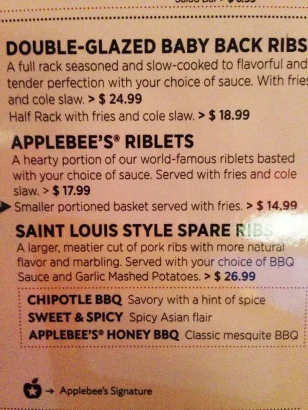 真ん中のapplebee's liblets