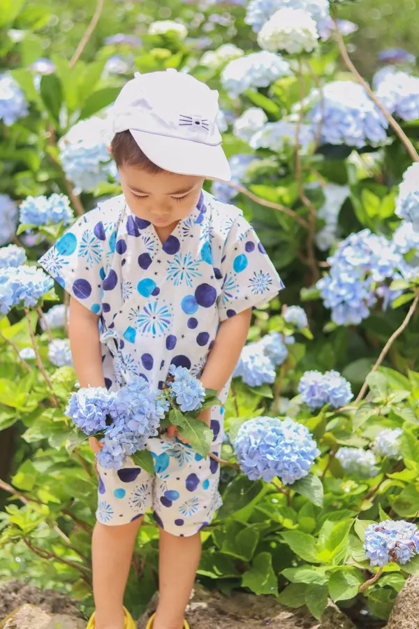 紫陽花に囲まれて