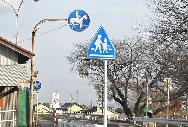 馬専用横断歩道が存在する