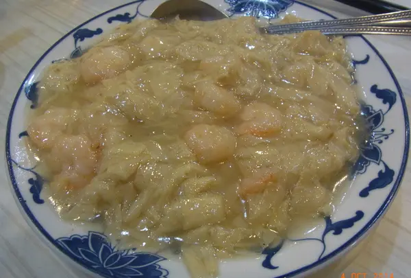 湯葉と小エビの塩炒め