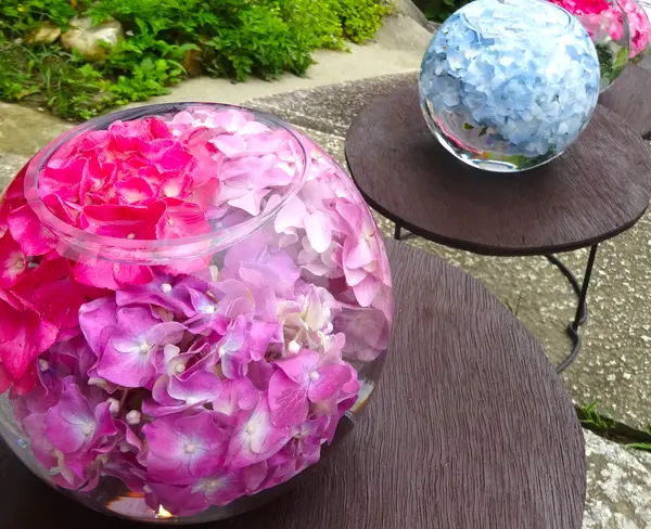 紫陽花ガラスボール