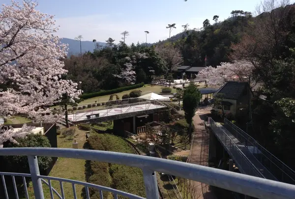 飛龍観回廊から園内を見る