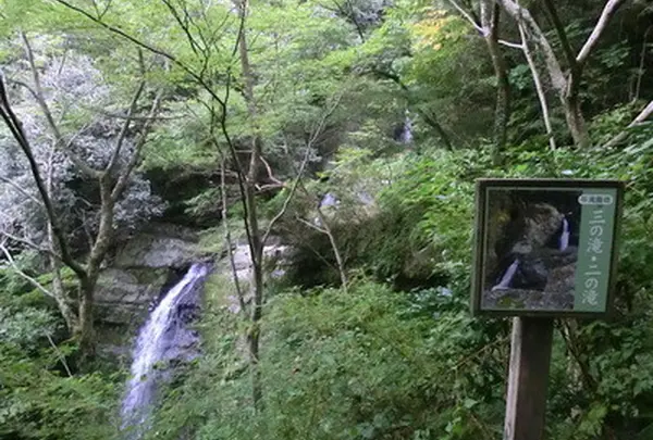 「一の滝」「二の滝」「三の滝」「錦流の滝」