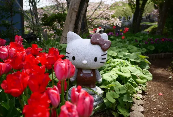 キティちゃんとチューリップ